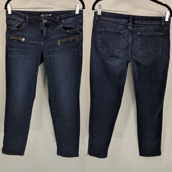 VICTORIA'S SECRET Zip Detail Ankle Crop Jeans Sz 8 - Picture 2 of 13